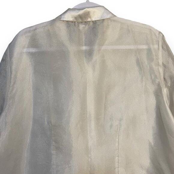 Jordan Button Up Sheer Blouse Womens 18W White VTG Romantic Formal Fairycore Top - Picture 4 of 10